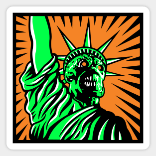 Martian Liberty neon colors orange/green Magnet